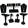 Black Earring Necklace Bracelet Displays 7 Pc Set New