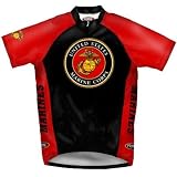Primal Wear Men's US Marines Emblem Military Short Sleeve Cycling Jersey - USM8J20M