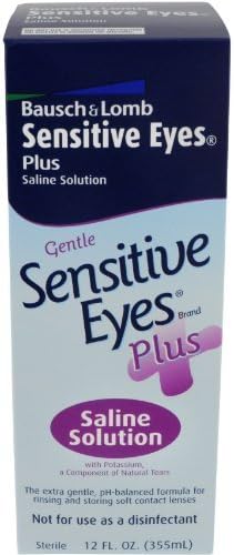 Bausch &amp; Lomb Sensitive Eyes Plus Saline Solution, 12-Ounce Bottles (Pack of 6) by Sensitive Eyes