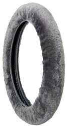 Genuine Sheepskin Steering Wheel Cover, Gray
