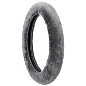 Auto Expressions 381106-35-01AX Grey Sheepskin Steering Wheel Cover