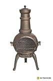 from Oxford Barbecues Bronze 85cm Chiminea Cast Iron with Swing Out Grill