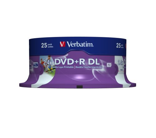 Childrens Toyshop   : Verbatim 43572 DVD+R 2.4x D/L Print 25pk