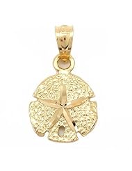 Sand Dollar Charm Diamond-Cut 14k Gold 14mm