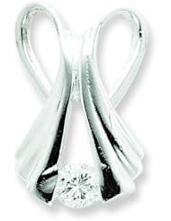 Sterling Silver CZ Slide Pendant Charm Jewelry