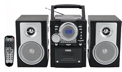 NAXA NX-425 Portable VCD/MP3/CD Player with AM/FM Stereo Radio Cassette Player/recorder, Twin Detachable Speakers & Remote Control