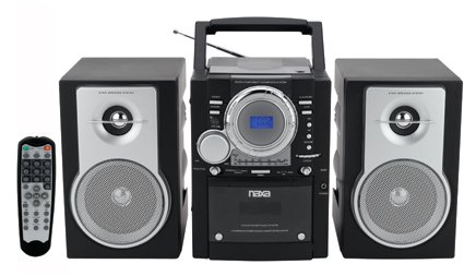 NAXA NX-425 Portable VCD/MP3/CD Player with AM/FM Stereo Radio Cassette Player/recorder, Twin Detachable Speakers & Remote Control