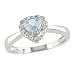 10K White Gold .07 ctw Diamond and Aquamarine Heart Ring