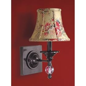 Laura Ashley SLL26107-WKTS0159 1 Light Candle Wall Sconce Fixture, Bronze, Beige Floral... by Laura Ashley