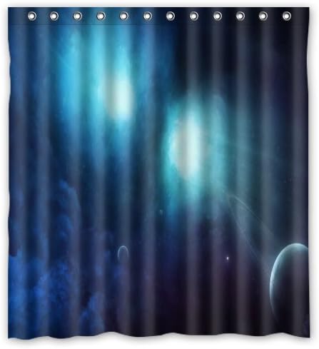 Custom It abstract outer space planets Mildew-Resistant Antibacterial Waterproof Shower Curtain 66" x 72"