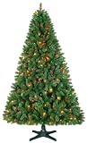 Jaclyn Smith 7.5ft Sherwood Pine Christmas Tree with Multi-color Lights & Rotating Stand