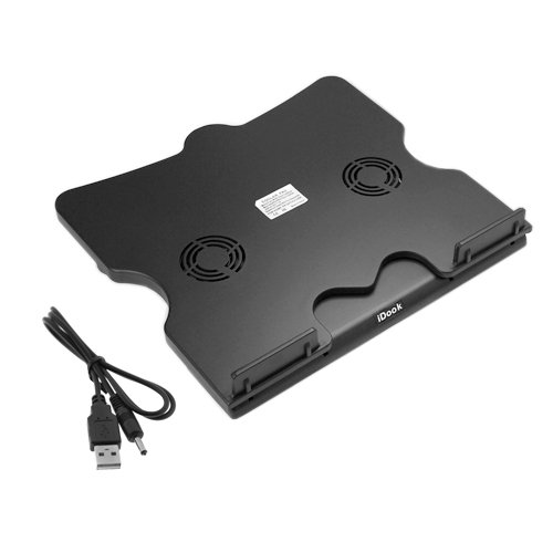 Black USB Laptop Adjustable Stand + Cooler Pad with 2 build-in fan For DELL, HP, SAMSUNG, SONY, TOSHIBA, PANASONIC, LENOVO, ASUS, ACER, Fits up to 17inch Laptop