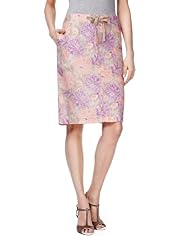 Pure Linen Floral Skirt