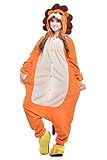 NEWCOAPLAY Unisex Onesies Pajamas Kigurumi Cosplay Sleepsuit Costume (XL, Lion)