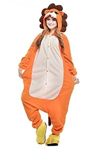 NEWCOAPLAY Unisex Onesies Pajamas Kigurumi Cosplay Sleepsuit Costume (XL, Lion)