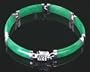 Sterling Silver Vibrant Green Jade 7" Link Bracelet