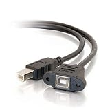 Cables to Go 28074 USB 2.0 B Female to B Male Panel Mount Cable (3 Feet, Black)