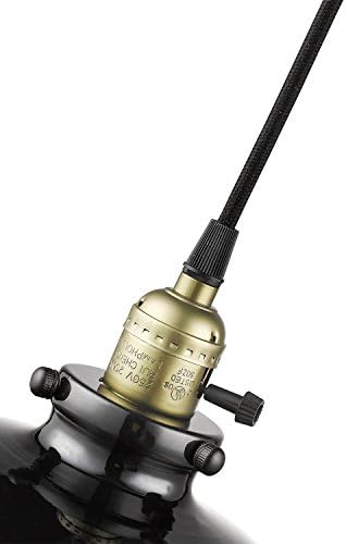 YOBO Lighting Industrial Edison Black Metal Shade Pendant Light with Edison Bulb