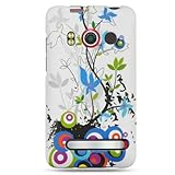 Hard Snap-on Shield RUBBERIZED With WHITE SRING FLOWERS Desing Faceplate Co ....
