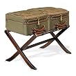 Large Mahogany and Leather Luggage Rack - Frontgate
