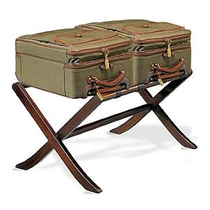 Large Mahogany and Leather Luggage Rack - Frontgate