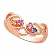 14K Rose Gold Mother's Ring - 4 Gemstone -- YOU CHOOSE THE COLORS!