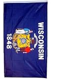 New 3x5 Wisconsin State Flag US USA American Flags