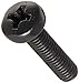 Small Parts 503482 Steel Pan Head Machine Screw, Black Oxide Finish, Meets DIN 7985, #1 Phillips Drive, M2.5-0.45 Thread Size, 10 mm Length, Fully Threaded, Import (Pack of 100)