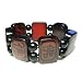 Tibetan Tile Stretch Bracelet with Buddha Symbol dZi Tiles