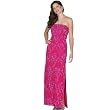 Formal Evening Gown. Fuschia Beaded Strapless Dress. Prom Dress. Silk Dress. Womens Long Evening Gown by Sean Collection (1892)