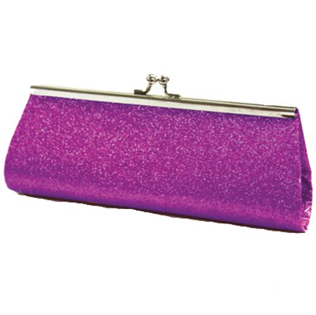 Fuchsia Glitter Twist Lock Clutch Handbag