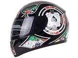 Las Vegas Rider Ii Black Motorcycle Helmet Dot (Large)