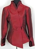 Shanghai Tone® Handmade Chinese Jacket Blazer Burgundy Available Sizes: 0, 2, 4, 6, 8, 10, 12, 14, 16, 18, 20