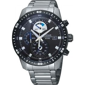 Chrono Acier lunette Carbonn�e - montres Homme Pulsar
