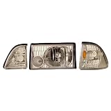 1987-1993 Ford Mustang Crystal Headlights Chrome Set w  Corner & Parking by Instyleparts
