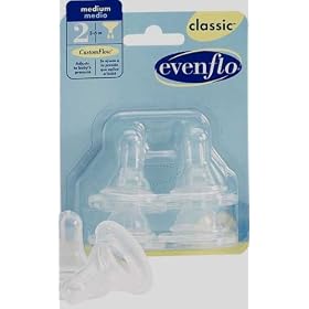Evenflo Classic CustomFlow Silicone Nipples: Medium Flow
