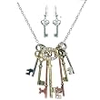 Multiple Keys Necklace and Earring Set Fashion Jewelry