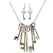 Multiple Keys Necklace and Earring Set Fashion Jewelry