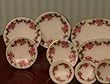 Dresden Rose Plate Set in Porcelain - Dollhouse Miniature