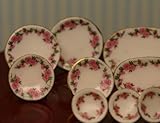 Dresden Rose Plate Set in Porcelain - Dollhouse Miniature