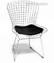 Bertoia Side Chair Chrome Black Pad