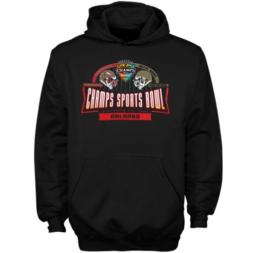 Florida State Seminoles (FSU) vs. Notre Dame Fighting Irish Black 2011 Champs Sports Bowl Bound Pullover Hoodie Sweatshirt (Medium)