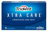 Trident Xtra Care Gum, Peppermint, 14-Piece Packs (Pack of 12)