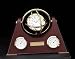 Nautical Oakland Clock with Thermometer & Hygrometer on Mahogany Base