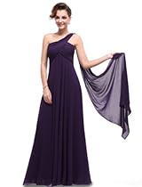 Hot Sale Ever Pretty One Shoulder Padded Ruffles Fashion Long Evening Dresses 09816, HE09816PP10, Purple, US8