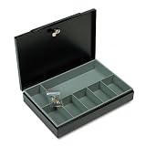 ~:~ SENTRY ~:~ Steel Low Profile Safebox with Seven Compartments, Key Lock, Black