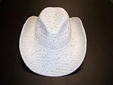 Glitter Sparkle Western Hats / White