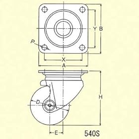 【クリックで詳細表示】ハンマー 低床式 重荷重用 自在 ナイロン車B入り75mm