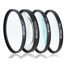 Affordable 67 mm 4-Piece +1/ +2/ +4/ +10 Close-Up Filter Set (Black) + Worldwide free shiping