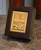 African Sunset Lithophane Shadow Box Cherry Finish Wood